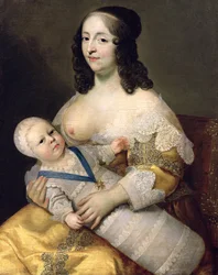 Den franske dauphinen Ludvig (1638-1715) och hans amma, Dame Longuet de la Giraudière, ca 1638